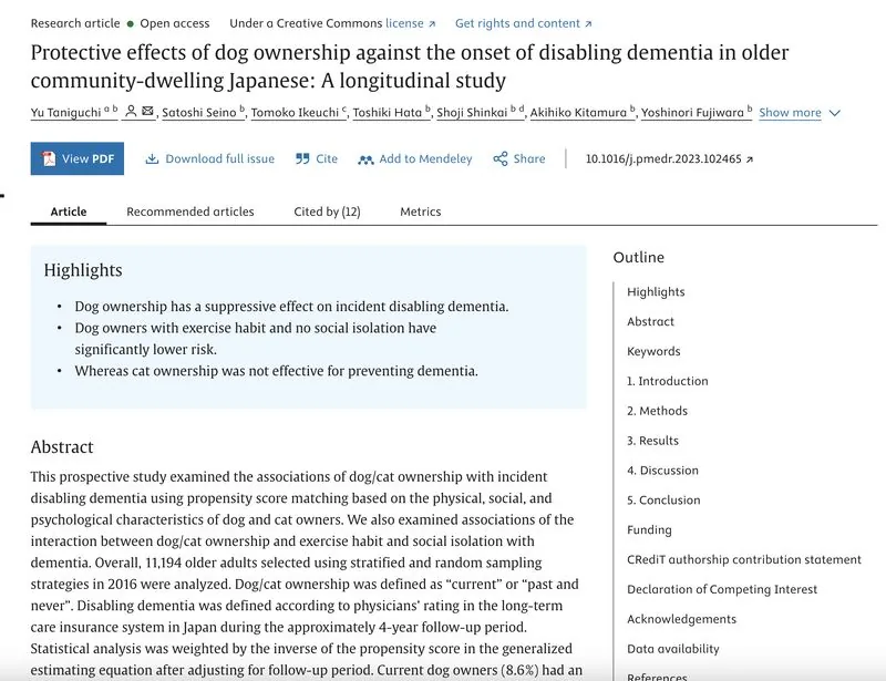 Screenshot of the research abstract discussed in the article